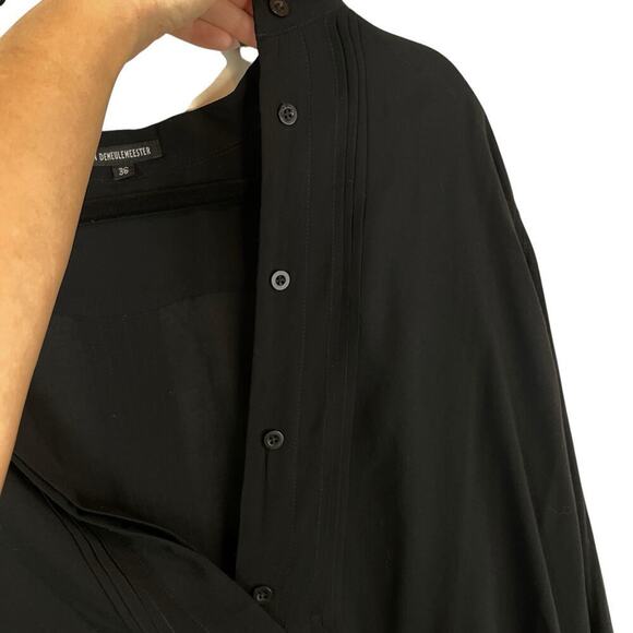 Ann Demeulemeester Pintuck Button Up Long Sleeve Tunic Top Black Size 36/Medium - Picture 2 of 9